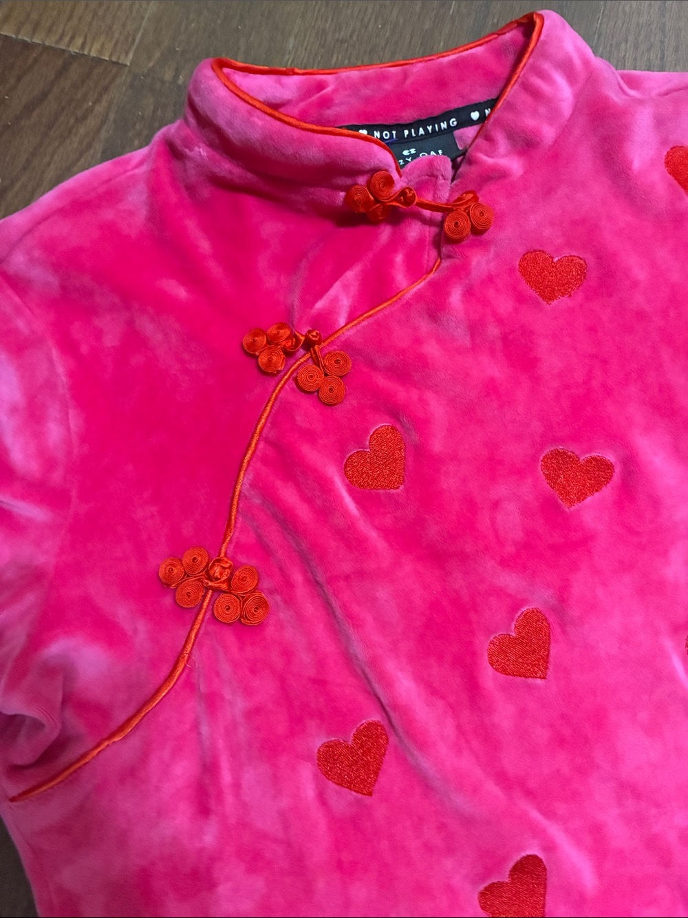 Hot Pink Heart Velvet Dress